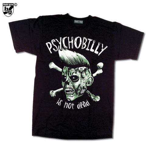 T-SHIRT "PSYCHOBILLY is not DEAD vs BLOODSTAINS"
