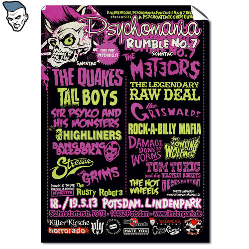 PSYCHOMANIA RUMBLE # 7 "Festival …18.-19.05.2013" POSTER A1 (DIN-LANG)